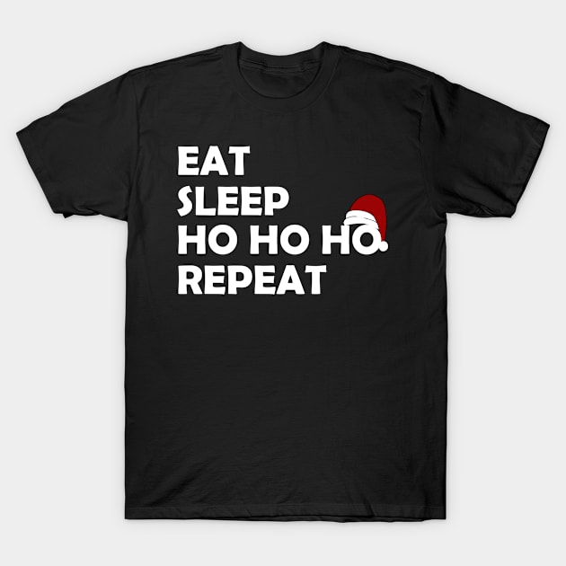 Eat Sleep Repeat Xmas T-Shirt by HBfunshirts